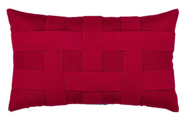 ELAINE SMITH INC. Outdoor Pillow 12&quot;X20&quot; Basket Weave Rouge Lumbar Outdoor Pillow