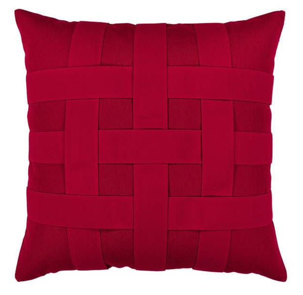 ELAINE SMITH INC. Outdoor Pillow 20&quot; X 20&quot; Basket Weave Rouge Outdoor Pillow