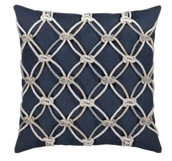ELAINE SMITH INC. Outdoor Pillow Indigo Rope 20”x20” Outdoor Pillow