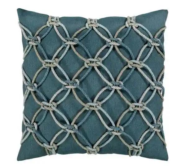 ELAINE SMITH INC. Outdoor Pillow Lagoon Rope 20”x20” Outdoor Pillow