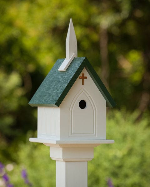 Fancy Home Products Birdhouses White/Patina Copper 12&quot;x10&quot; Church Birdhouse