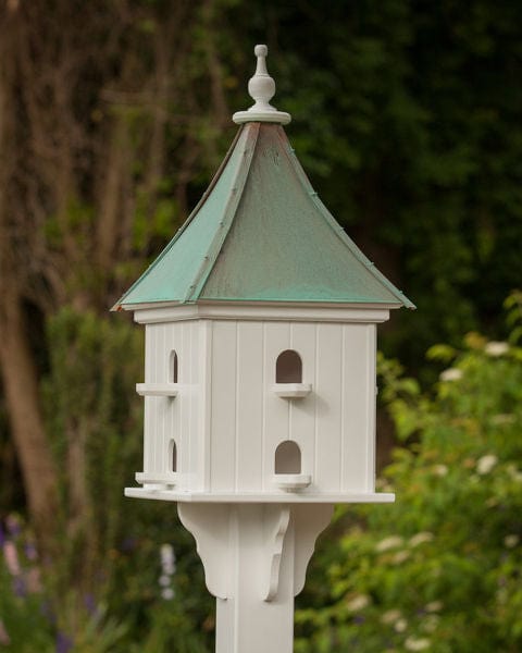 Fancy Home Products Birdhouses White/Patina Copper 14&quot; Square Martin Birdhouse