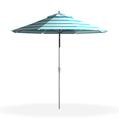 Frankford Umbrellas Patio Umbrella White / Turquoise-White Stripe Monterey 9&