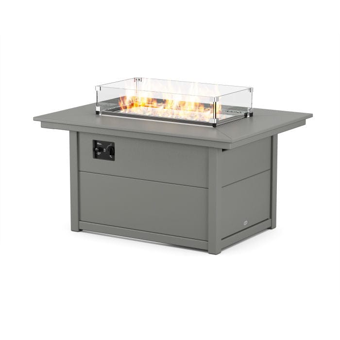 Polywood Fire Pit Slate Grey Polywood Rectangle 34&quot;x46&quot; Fire Pit Table