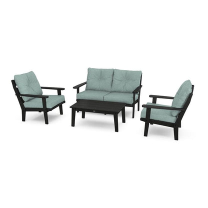 Polywood Outdoor Furniture Black / Glacier Spa Polywood Lakeside 4-Piece Deep Seating Set