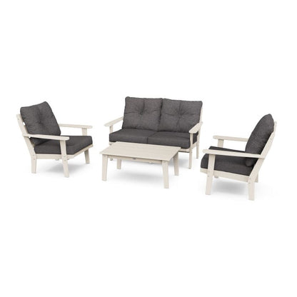 Polywood Outdoor Furniture Sand / Ash Charcoal Polywood Lakeside 4-Piece Deep Seating Set