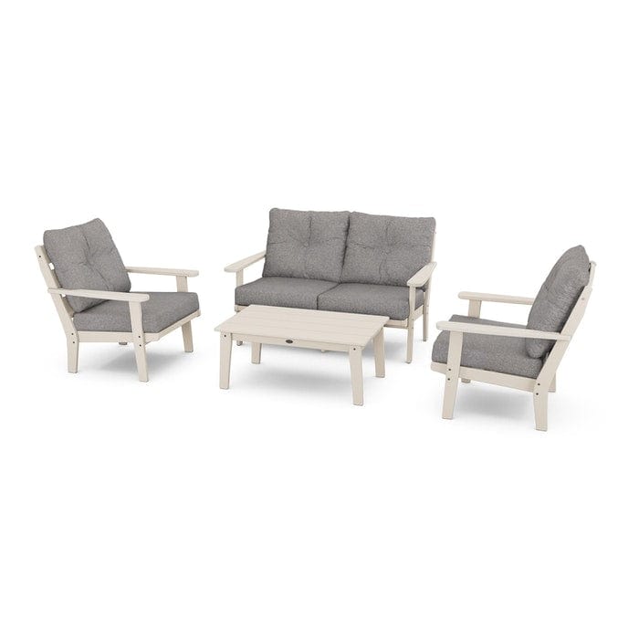 Polywood Outdoor Furniture Sand / Grey Mist Polywood Lakeside 4-Piece Deep Seating Set