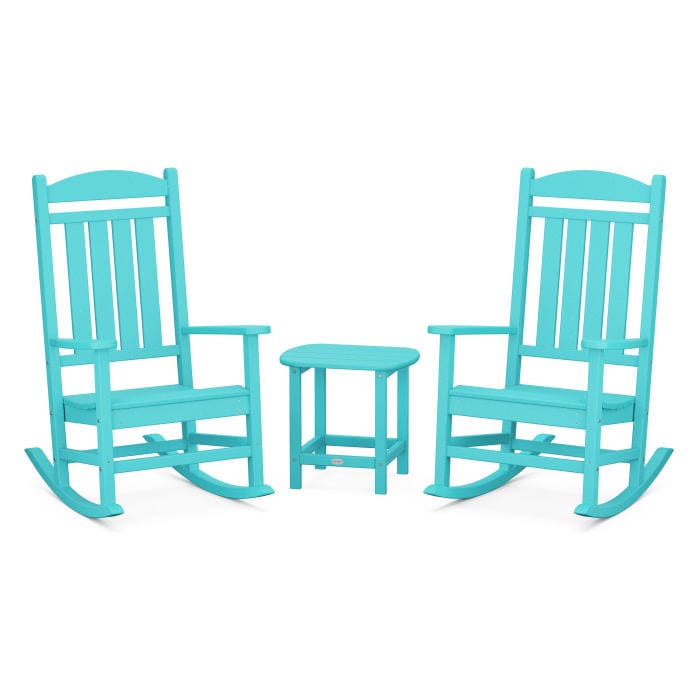 Polywood Polywood Aruba Polywood Presidential 3-Piece Rocking Chair Set with South Beach 18&quot; Side Table