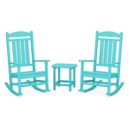 Polywood Polywood Aruba Polywood Presidential 3-Piece Rocking Chair Set with South Beach 18&quot; Side Table