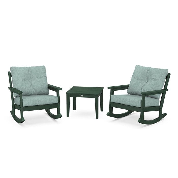 Polywood Polywood Green / Glacier Spa Polywood Vineyard 3-Piece Deep Seating Rocking Chair Set